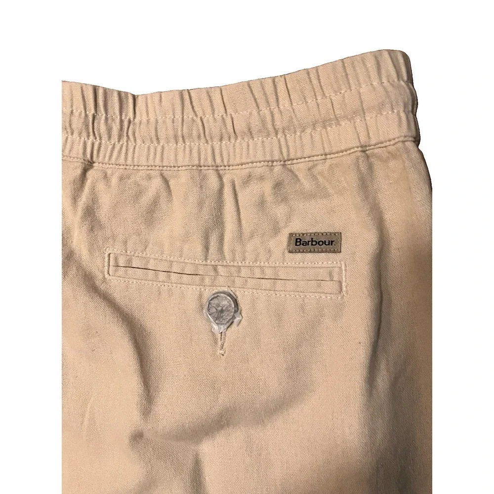 Barbour Shorts NWT Men's Linen Cotton Mix Light Stone Sz38 $110